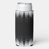 Zwart-wit hypnotische cirkelvormige lijn strepen k seltzer blikjeskoeler (Seltzer Achterkant)