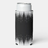 Zwart-wit hypnotische cirkelvormige lijn strepen k seltzer blikjeskoeler (Seltzer Voorkant)
