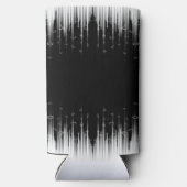 Zwart-wit hypnotische cirkelvormige lijn strepen k seltzer blikjeskoeler (Achterkant)