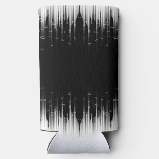 Zwart-wit hypnotische cirkelvormige lijn strepen k seltzer blikjeskoeler (Achterkant)