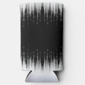 Zwart-wit hypnotische cirkelvormige lijn strepen k seltzer blikjeskoeler (Voorkant)