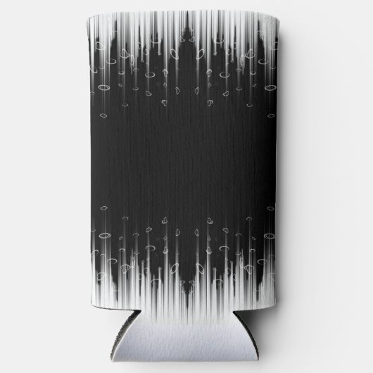 Zwart-wit hypnotische cirkelvormige lijn strepen k seltzer blikjeskoeler (Voorkant)