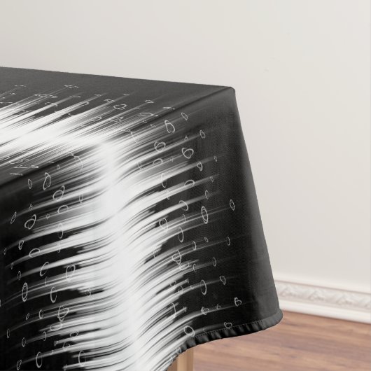 Zwart-wit hypnotische cirkelvormige lijn strepen k tafelkleed (Voorbeeld)