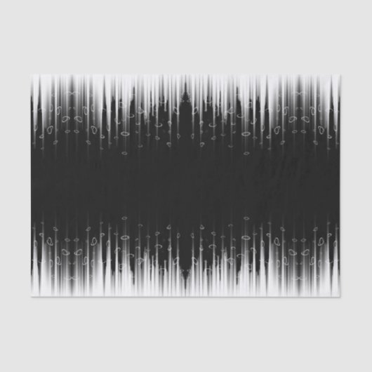 Zwart-wit hypnotische cirkelvormige lijn strepen k tissuepapier (Voorkant)