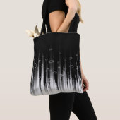 Zwart-wit hypnotische cirkelvormige lijn strepen k tote bag (Dichtbij)