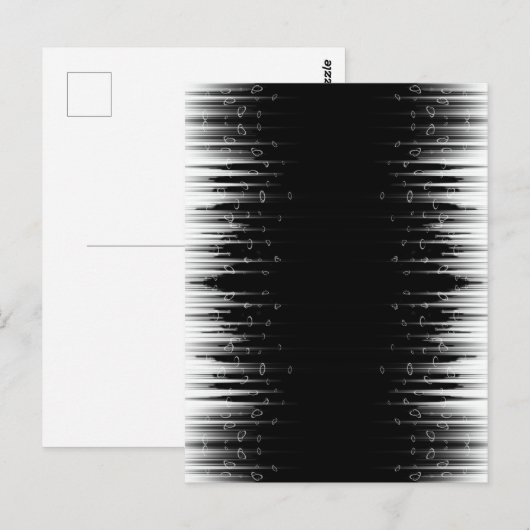 Zwart-wit hypnotische gestreepte cirkelkunst briefkaart (Voorkant / Achterkant)