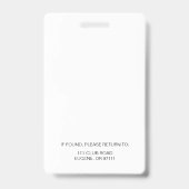 Zwart-wit ID-badge Badge (Back)