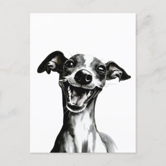 Zwart-wit Iggy | Cute Italiaanse Greyhound Briefkaart