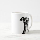 Zwart-wit Iggy | Cute Italiaanse Greyhound Koffiemok (Voorkant rechts)