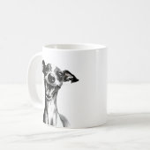 Zwart-wit Iggy | Cute Italiaanse Greyhound Koffiemok (Voorkant links)