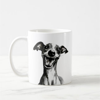 Zwart-wit Iggy | Cute Italiaanse Greyhound Koffiemok