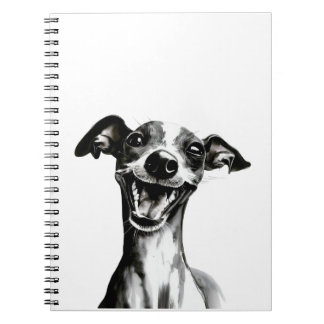 Zwart-wit Iggy | Cute Italiaanse Greyhound Notitieboek