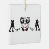 Zwart-wit ijshockey doelman keramisch ornament (Rechts)