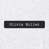 Zwart wit ijzer op naamlabels school kinderopvang labels (Design 1)