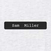 Zwart wit ijzer op naamlabels school kinderopvang labels (Design 2)