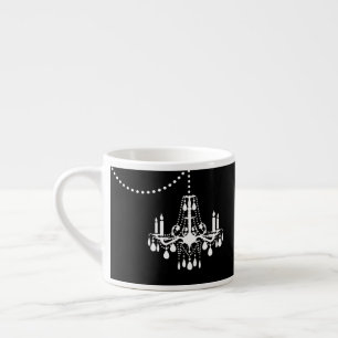 Zwart-wit Ik ben zo Fancy Chandelier Espresso Mok
