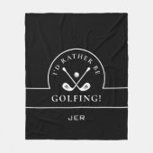 Zwart & Wit Ik Golfer Monogram Fleece Deken (Voorkant)