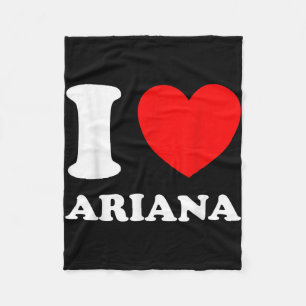 Zwart Wit Ik hou van Ariana Fleece Deken