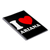 Zwart Wit Ik hou van Ariana Notitieboek (Rechterzijde)