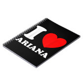 Zwart Wit Ik hou van Ariana Notitieboek (Linkerzijde)