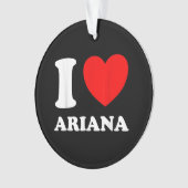 Zwart Wit Ik hou van Ariana Ornament (voorkant)