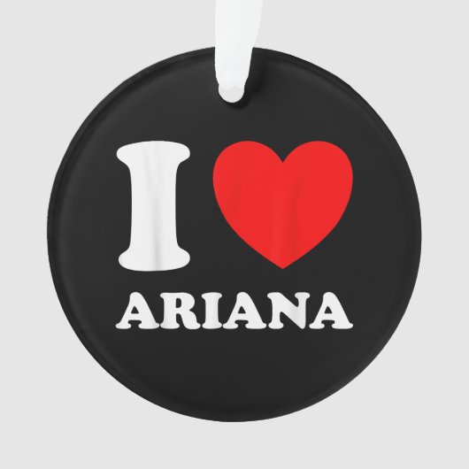 Zwart Wit Ik hou van Ariana Ornament (voorkant)