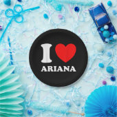 Zwart Wit Ik hou van Ariana Papieren Bordje (Feest)