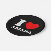 Zwart Wit Ik hou van Ariana Papieren Bordje (Gekanteld)