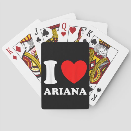 Zwart Wit Ik hou van Ariana Pokerkaarten (Achterkant)