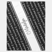 zwart wit Ik hou van basketbaltekstpatroon Fleece Deken (Voorkant)