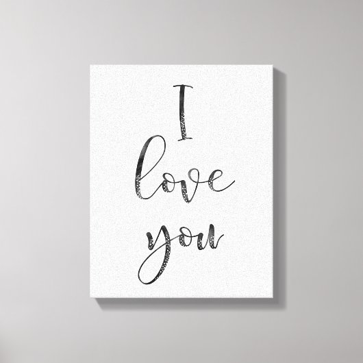 Zwart-wit Ik hou van je Canvas Afdruk (Voorkant)