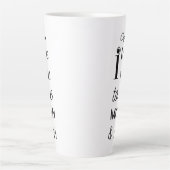 Zwart wit Ik hou van je naar de maan en achterste  Latte Mok (Voorkant)