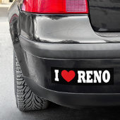 Zwart-wit Ik hou van Reno Bumpersticker