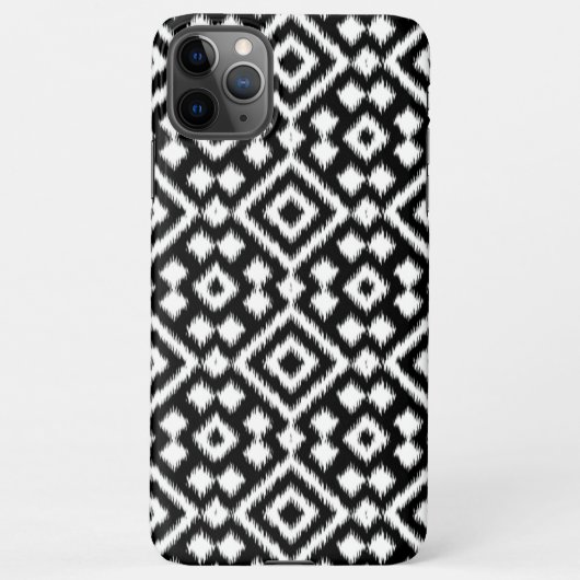  Zwart Wit Ikat Argyle Squares Art iPhone Hoesje (Achterkant)