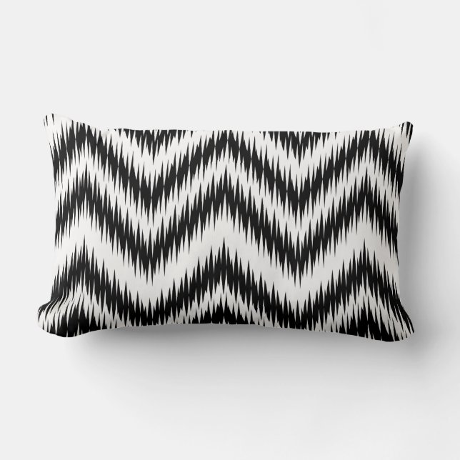 ZWART-WIT IKAT CHEVRON PATROONKUSSEN KUSSEN (Voorkant)