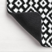  zwart-wit Ikat Diamond Squares Patroon Muismat (Hoek)