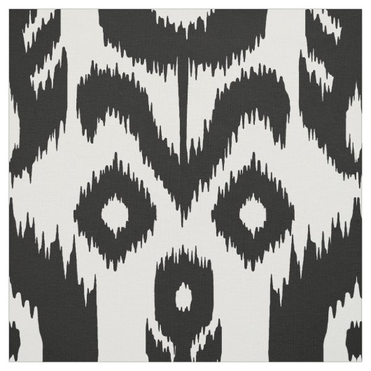 Zwart-wit Ikat-patroon Stof (Swatch)