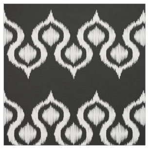 Zwart-wit Ikat Tribal Patroon Stof