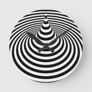 Zwart-wit illusie ronde klok