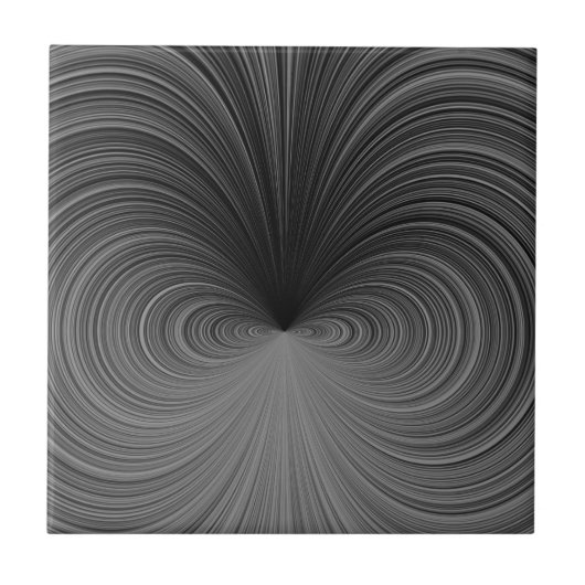 Zwart-wit illusie vortex tegel tegeltje (Voorkant)
