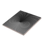 Zwart-wit illusie vortex tegel tegeltje (Zijkant)