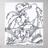  zwart-wit illustratie 60s poster (Voorkant)