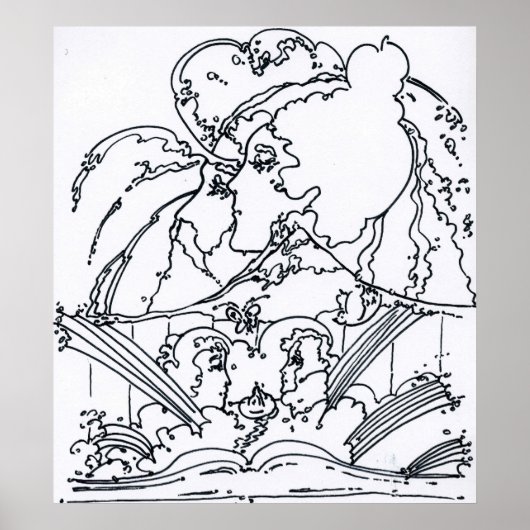  zwart-wit illustratie 60s poster (Voorkant)