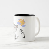 Zwart Wit Illustratie Kat Mok (Voorkant rechts)