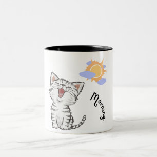 Zwart Wit Illustratie Kat Mok