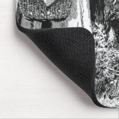 Zwart Wit Illustratie Roodkapje Wolf Muismat (Hoek)