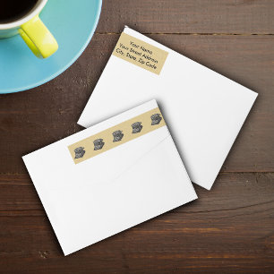 Zwart Wit Illustratie Typewriter op Tan