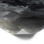 zwart-wit illustratie van griezelige geest poster (Hoek)