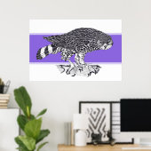 Zwart-wit illustratie van Sperwer Poster (Thuiskantoor)