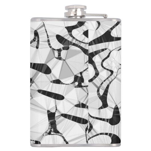 Zwart-wit in bewegingsheupkolf heupfles (Achterkant)